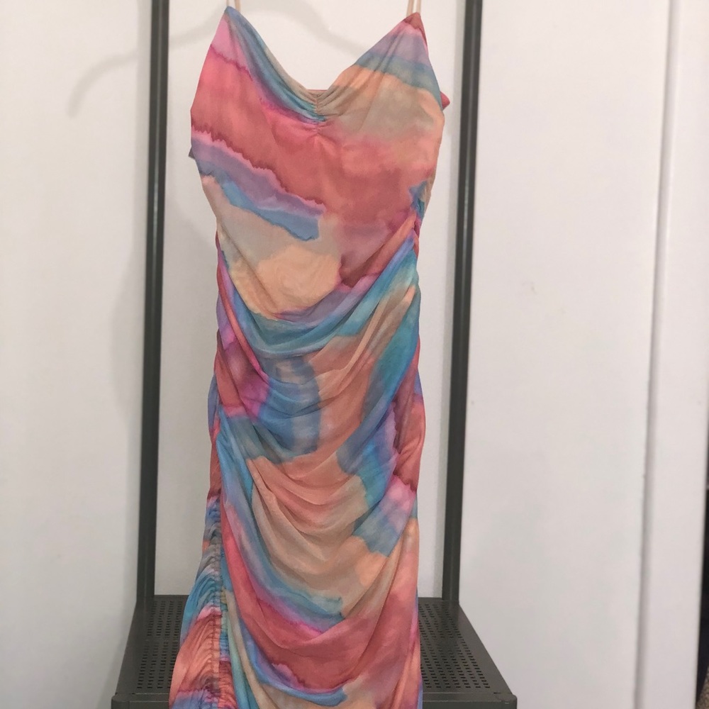 Wilfred Ruched Multicolor Dress - Size Med